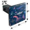 Creepy Deep Sea Creatures Pattern With Mermaid Squid And Shark Tow Trailer Hitch Cover Plug Insert