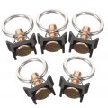 Nolitoy 5pcs Truck Accessories L Track Tie Down Rails Airline Downs Tie-down Anchor O-shaped Ring Fitting Hook Metal Steel 