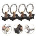 Nolitoy 5pcs Truck Accessories L Track Tie Down Rails Airline Downs Tie-down Anchor O-shaped Ring Fitting Hook Metal Steel