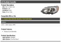 Left Driver Side Halogen Headlight Assembly With Chrome Bezel Compatible 2015-2020 Subaru Wrx