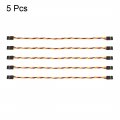 5pcs 34cm 3-pin Male To Lead Twisted Servo Extension Cable Cord Connectors 22awg 60-cores Wire For Rc Futaba Jr