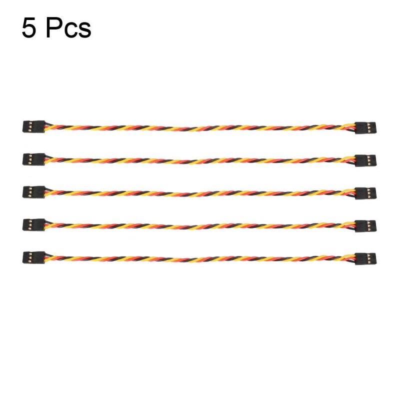 5pcs 34cm 3-pin Male To Lead Twisted Servo Extension Cable Cord Connectors 22awg 60-cores Wire For Rc Futaba Jr