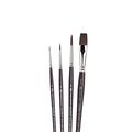Galeria Short Handle Synthetic Paint Brush 4 Pack Round 0 3 6 And One Stroke 5 In 