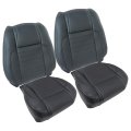 Microfiber Leather Seat Covers For Ford Mustang 2010 2011 2012 2013 2014 Front Driver And Passenger Side Bottom Top Black 