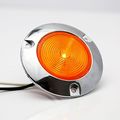 6 Pack Of Long Haul Amber 2 Round Surface Mount Clearance Marker Led W Chrome Bezel 