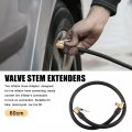 X Autohaux 60cm 24 Tire Valve Stem Extension Inflator Extender Hose Set Universal Fit For Auto Motorcycle Bicycle