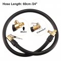 X Autohaux 60cm 24 Tire Valve Stem Extension Inflator Extender Hose Set Universal Fit For Auto Motorcycle Bicycle
