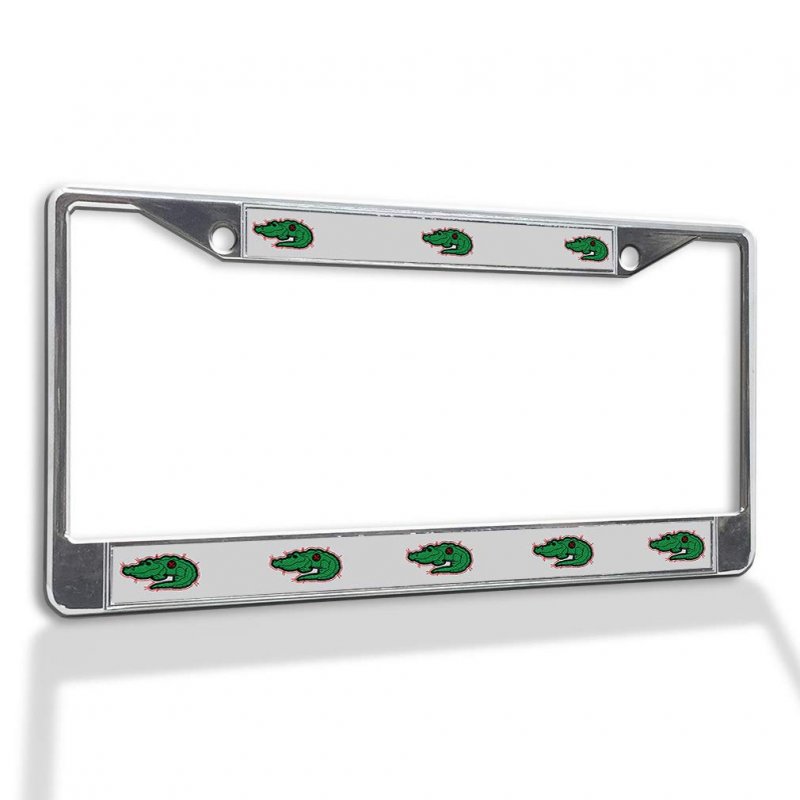 Fastasticdeals Metal Insert License Plate Frame Alligator Weatherproof Car Accessories Chrome 2 Holes Solid
