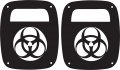 Jeeptails Biohazard Inverted Tail Light Covers For Jeep Wrangler Tj And Yj Set Of 2 
