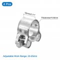 Uxcell 4pcs T-bolt Hose Clamp Working Range 23-25mm 201 Stainless Steel Intake Intercooler Clamps Adjustable Tube For Tubes