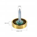 Uxcell Mirror Screws Decorative Cap Fasteners Cover Nails Electroplated Wire Drawing Golden 19mm 0 75 8pcs