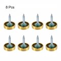 Uxcell Mirror Screws Decorative Cap Fasteners Cover Nails Electroplated Wire Drawing Golden 19mm 0 75 8pcs