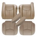 Tan Front Driver Passenger Side Bottom Top Lean Back Armrest Replacement Leather Seat Covers For Chevy Silverado Gmc Sierra 