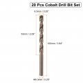 Uxcell 20pcs Cobalt Drill Bit 6 3mm Drilling Dia M35 Twist Drills Hex Shank Bits For Steel Aluminum Copper Soft Alloy Wood