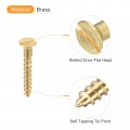 Uxcell Brass Wood Screws 40pcs M1 6 X 12mm Slotted Drive Flat Head Self Tapping Screw Countersunk For Woodworking Furniture