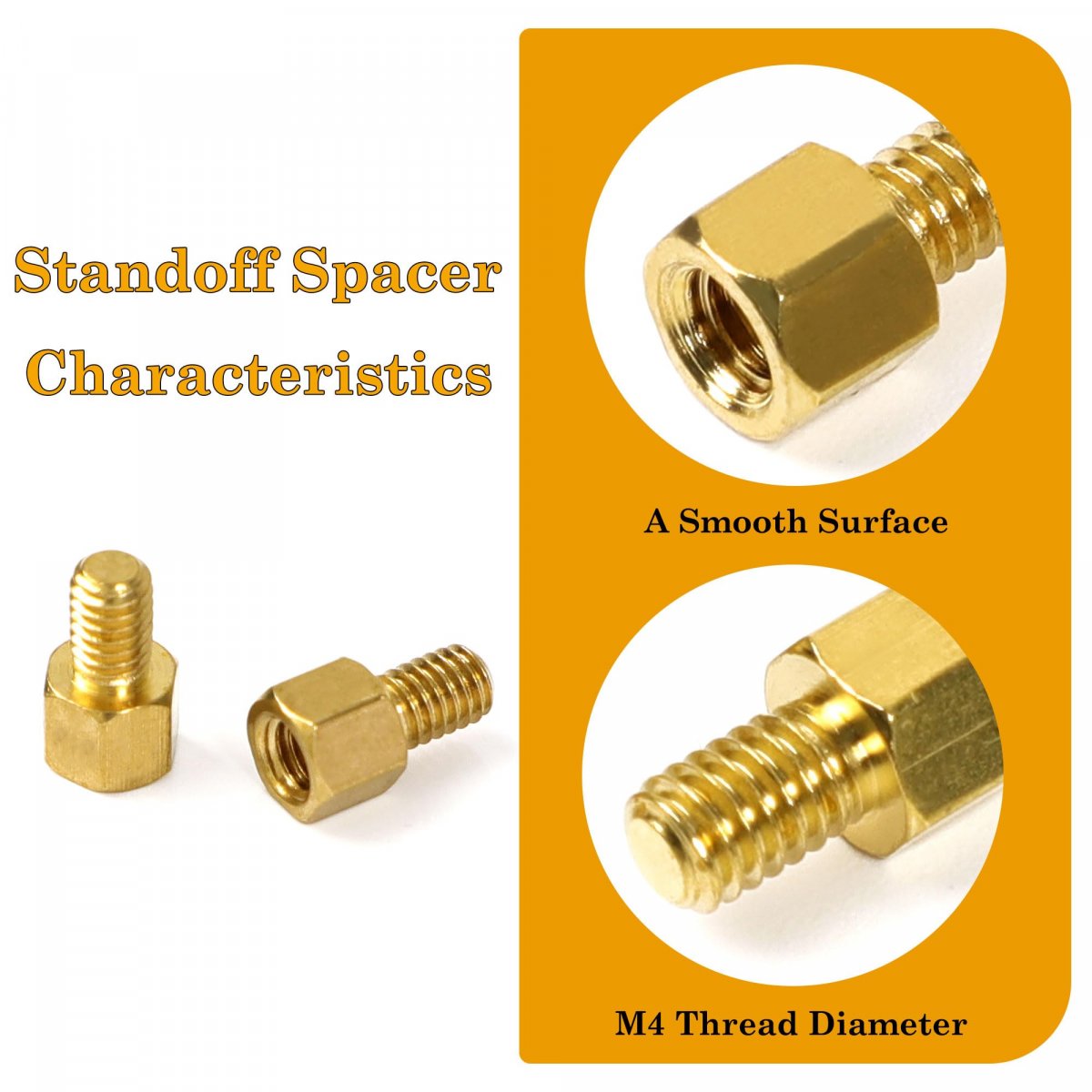 30pcs M4 X 5mm 6mm Male-female Thread Brass Spacer Standoff Hexagonal Hex For Diy Computer Build Electronic Projects Pcb