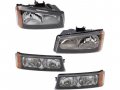Headlight Assembly And Parking Light Kit 4 Piece For 2003-2006 Chevy Silverado 1500 