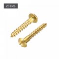 Uxcell Wood Screws M5 X 30mm Slotted Round Head Brass Self-tapping Screw 20 Pcs