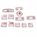 X Autohaux Power Window Switch Control Button Sticker Panel Trim For Honda Civic 2022 Abs Red 12 Pcs
