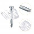 Uxcell 12set Glass Retainer Clips Kit 21mm Plastic Cabinet With Screws For Fixing 3mm Thick Doors Mirror Clear