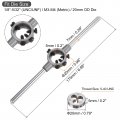 Uxcell Die Stock Handle Wrench Set 5-40 Unc Round And 20mm Holder Fits 1 8 -5 32 Unc Unf Metric M3-m4 Od Dies For Bolt Thread