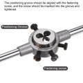 Uxcell Die Stock Handle Wrench Set 5-40 Unc Round And 20mm Holder Fits 1 8 -5 32 Unc Unf Metric M3-m4 Od Dies For Bolt Thread