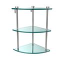 Allied Brass Ns-6-pb Triple Corner Glass Shelf Antique Bronze 