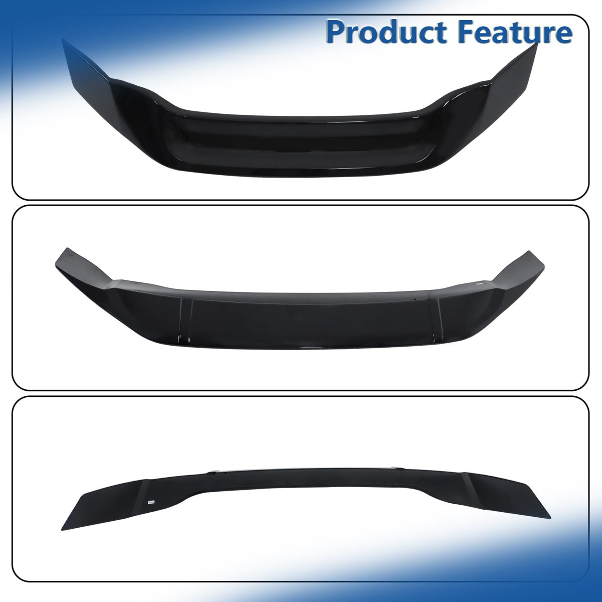 Rear Trunk Spoiler Wing R Style For Elantra 2021 2022 2023 2024 Glossy Black Plastic Middle Self Adhesive Sporty Look