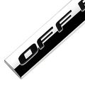 Chrome Finish Metal Emblem Off Road Badge Black Letter