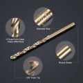 Uxcell 20pcs Cobalt Drill Bit 0 2 5mm Drilling Dia M35 Twist Drills Hex Shank Bits For Steel Aluminum Copper Soft Alloy Wood