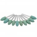 8mm Rubber Polishing Burrs Bits Tapered With 1 8-inch Shank Buffing Wheels For Rotary Tools Green 10 Pcs 