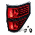 Factory Style Rear Tail Light Brake Lamp With Bulb Sockets For Ford F-150 Fleetside Bed 2009-2014 Passenger Right Side Black 