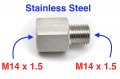 Autobahn88 Stainless Steel Sensor Adaptor M14 X1 5 Female To Male Hex 18