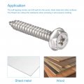 Uxcell Phillips Hex Washer Self Tapping Screws M6 X 35mm 304 Stainless Steel Flange Sheet Metal Screw 25pcs