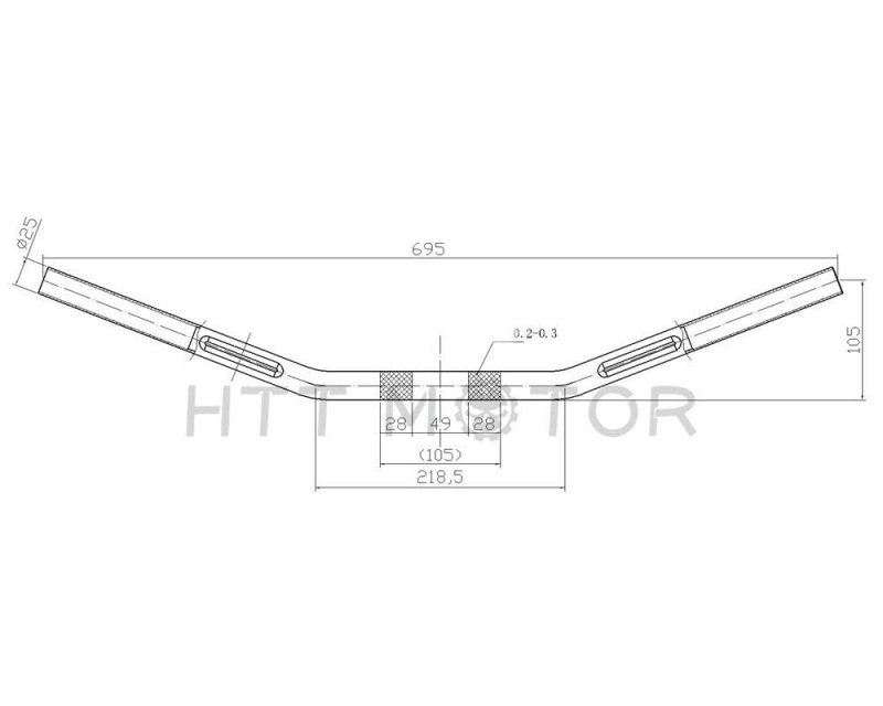 Httmt- Universal 1 Diameter Drag Bar Handlebar Iron Chrome For H-d Sportster And Big Twin Models Bobber Brat Cafe Chopper