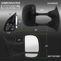 Acanii Telescoping Towing Manual Non Heat Mirror Passenger Side For 99-07 F250 F550 Superduty 00 01 02 03 04 05 06