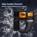 Headlight Trim Bezel With Parking Turn Signal Light For 08-14 Ford E150 E250 08-19 E350 Super Duty Headlamps Pair Set
