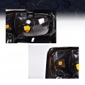 Headlight Trim Bezel With Parking Turn Signal Light For 08-14 Ford E150 E250 08-19 E350 Super Duty Headlamps Pair Set