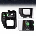 Headlight Trim Bezel With Parking Turn Signal Light For 08-14 Ford E150 E250 08-19 E350 Super Duty Headlamps Pair Set