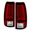 Chevy Silverado 2004-2006 Gmc Sierra Led Tube Tail Lights Red Clear 