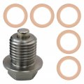 Stainless Steel Sump Drain Nut Bolt Set 1x M14x1 5 Magnetic Oil Plug With 5x Gaskets Universal Fit For Most Cars Motorcycle