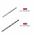 Uxcell Twist Drill Bit Set 3mm 4mm Hss High Speed Steel 4341 Titanium Nitride Coated Straight Round Shank Drilling Tool For