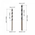 Uxcell Twist Drill Bit Set 3mm 4mm Hss High Speed Steel 4341 Titanium Nitride Coated Straight Round Shank Drilling Tool For