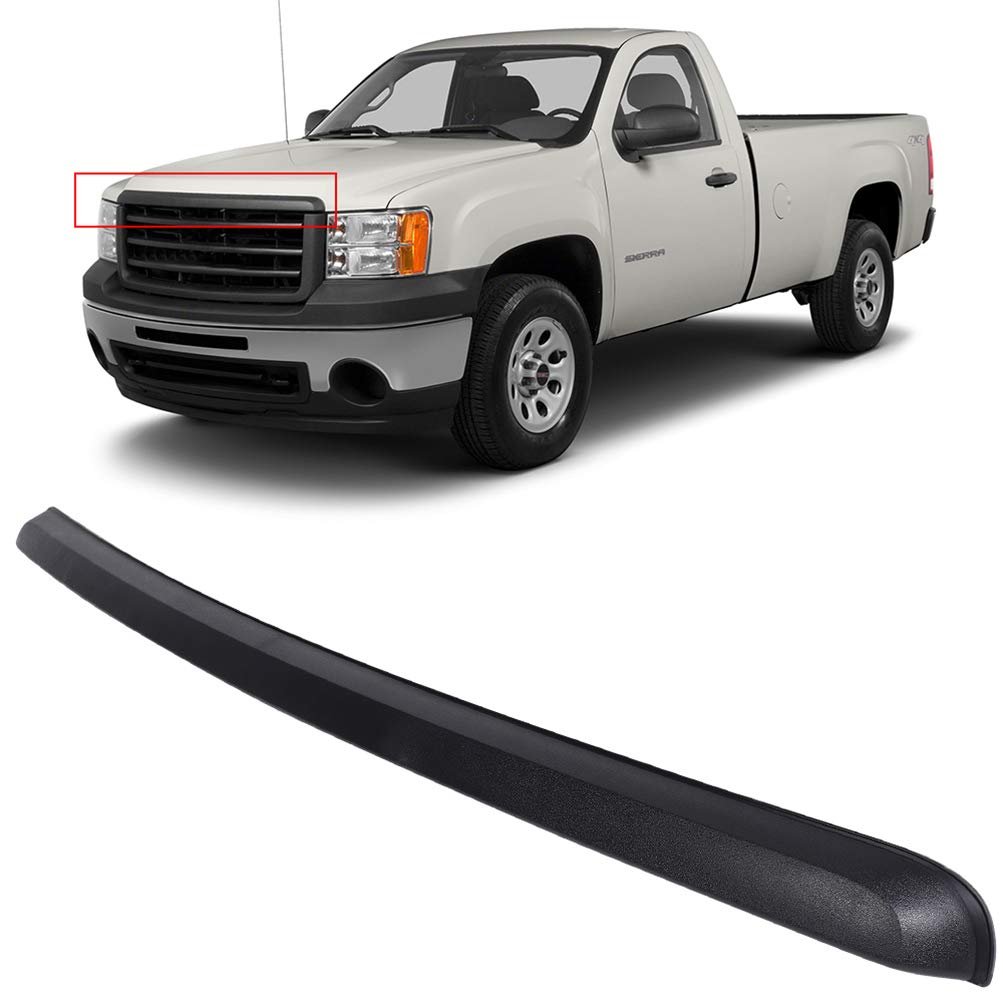 Hood Molding Trim For Gmc Sierra 1500 2007 2013 2500 Hd 2010 3500 Matte Black Abs Replacement Part 10385157