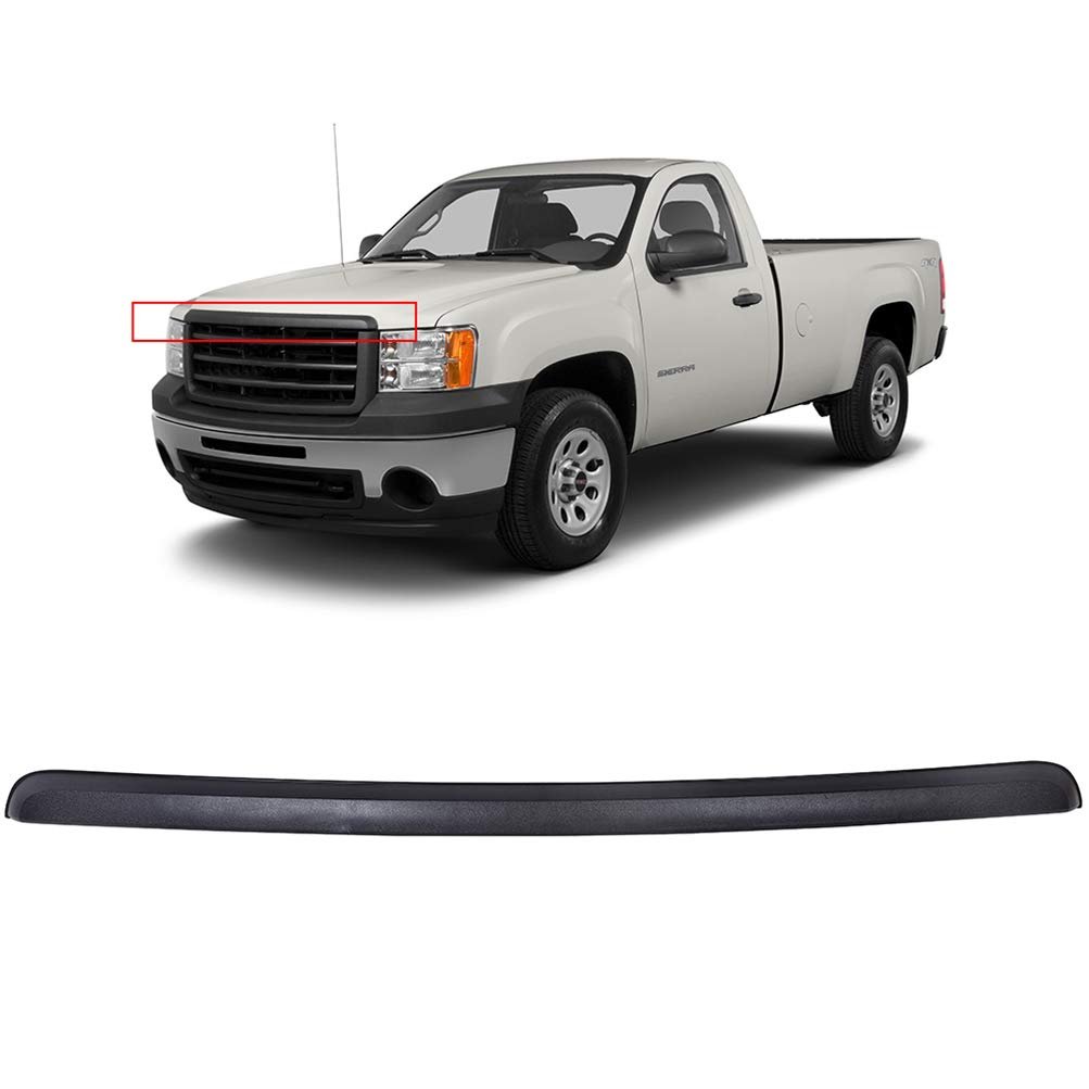 Hood Molding Trim For Gmc Sierra 1500 2007 2013 2500 Hd 2010 3500 Matte Black Abs Replacement Part 10385157