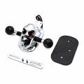 Httmt- Chrome Smoke Metal Skull Brake Tail Light Signal For Bobber Choppers Motorcycle Bike P N Xh3118b-b-01-cd Sk 