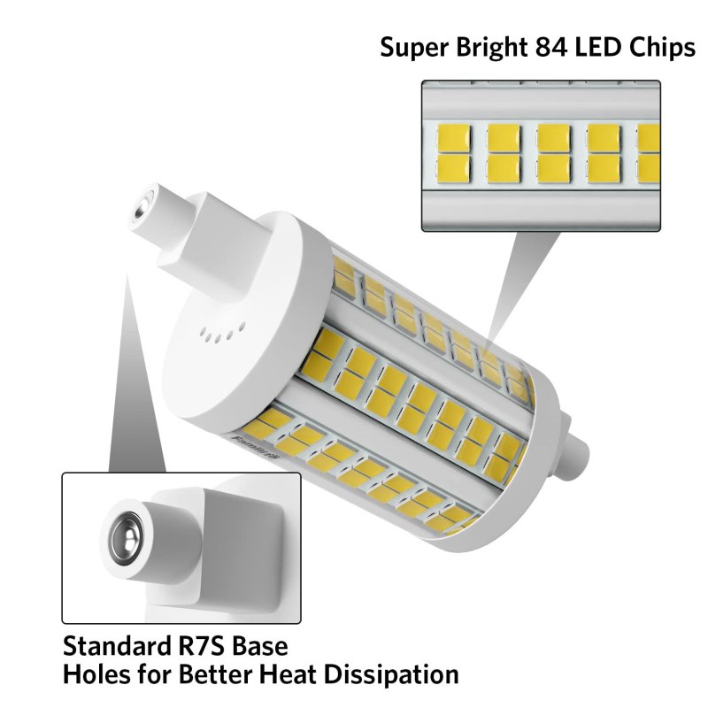R7s Led Bulb 78mm 15w Dimmable J78 Flood Light 150w Halogen T3 Replacement For Torchiere Wall Sconce Work Cool White 6000k Pack