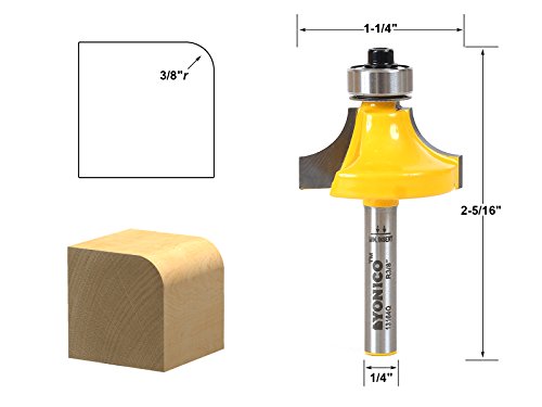 Yonico 13164q 3 8-inch Radius Round Over Edge Forming Router Bit 1 4-inch Shank