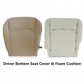 Secosautoparts Driver Bottom Foam Cushion Replacement Perforated Leather Seat Cover Tan Fit For Dodge Ram 2500 3500 4500 5500
