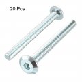 Uxcell M6x60mm Furniture Bolts Hex Socket Screws Fastener Zinc Plated 20pcs